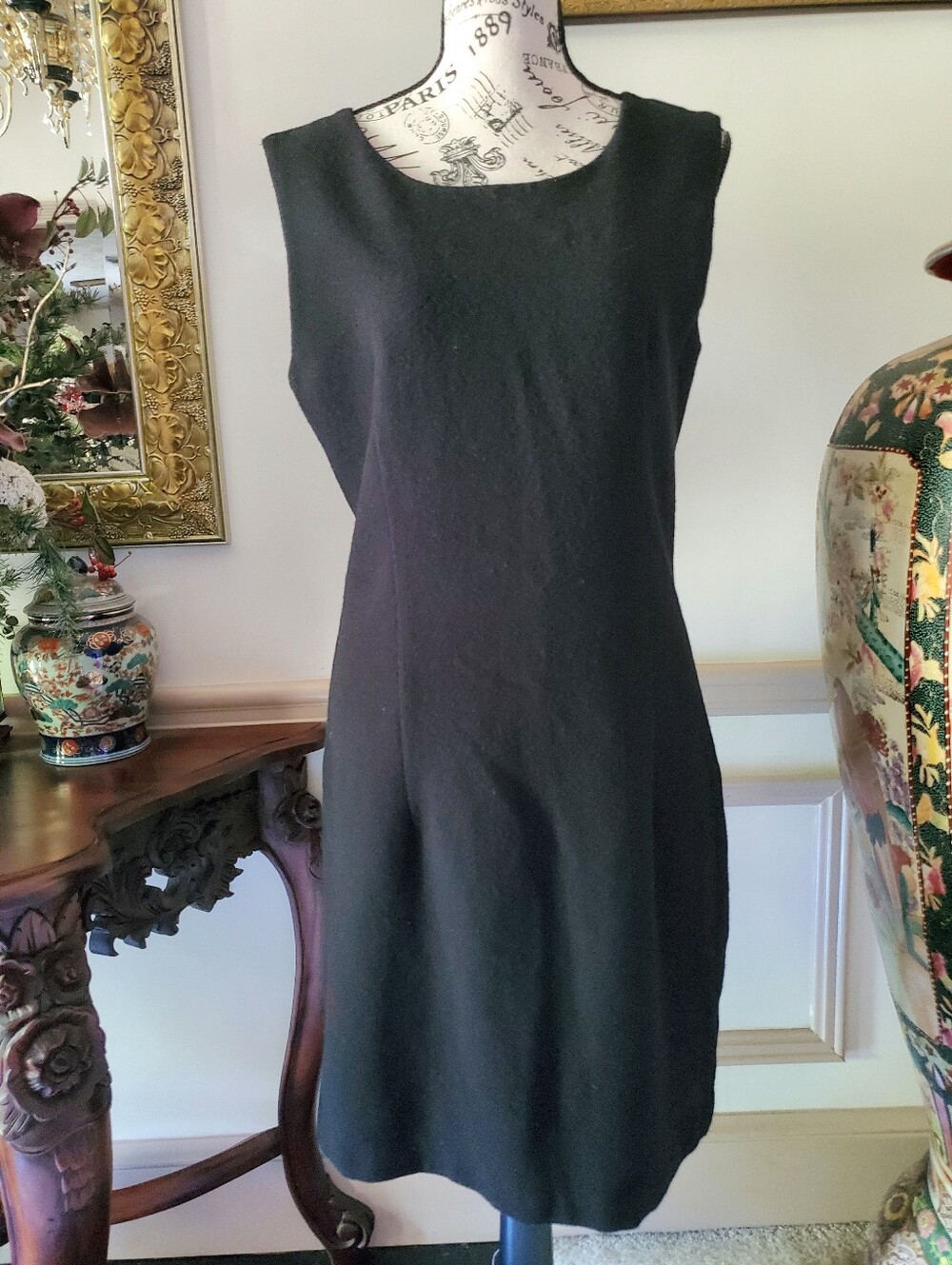 Vintage 90s Express Tailleur Wool Blend Little Black Dress